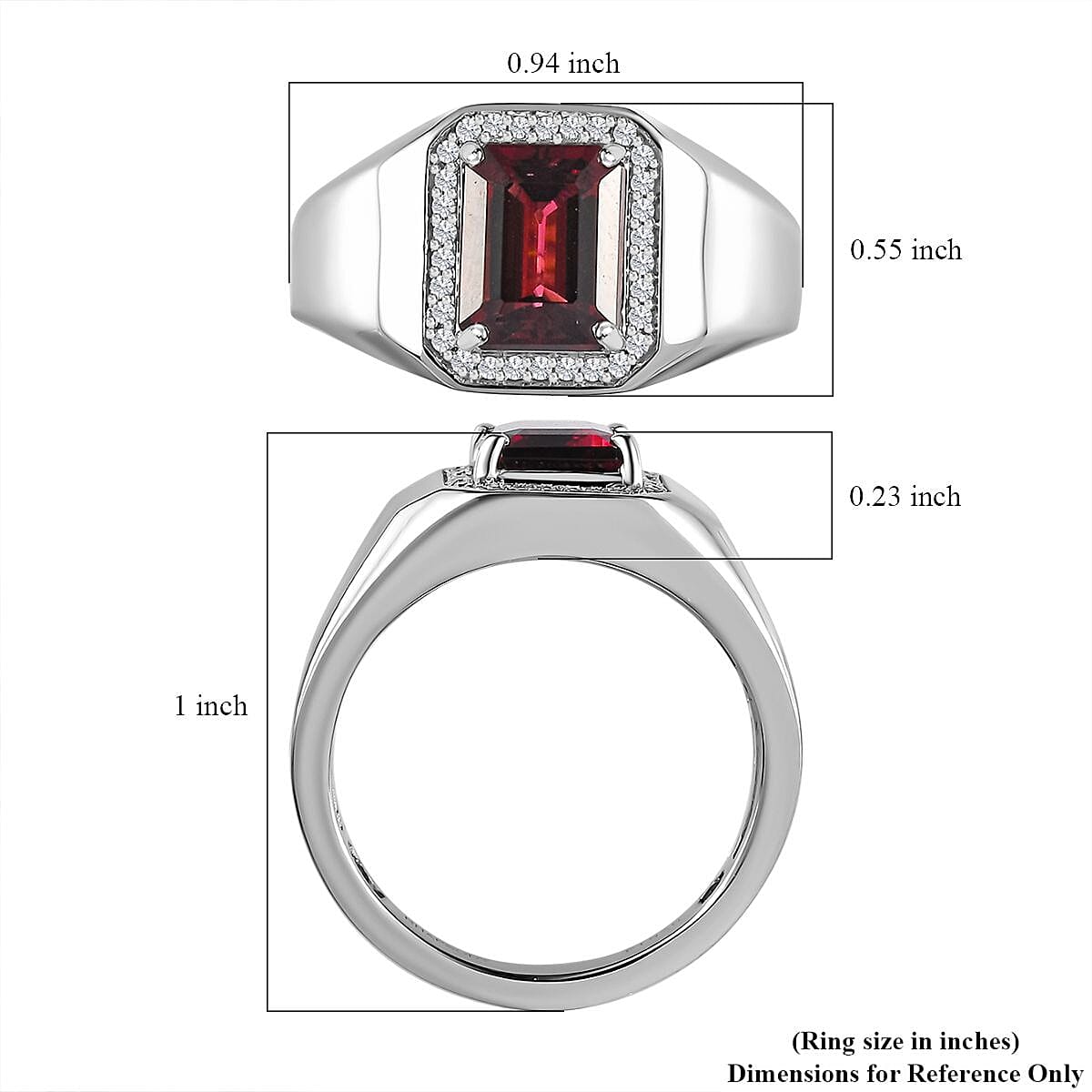 Rhapsody AAAA Ouro Fino Rubellite and E-F VS Diamond 2.64 ctw Men's Ring in 950 Platinum (Size 10.0) 9.70 Grams image number 5