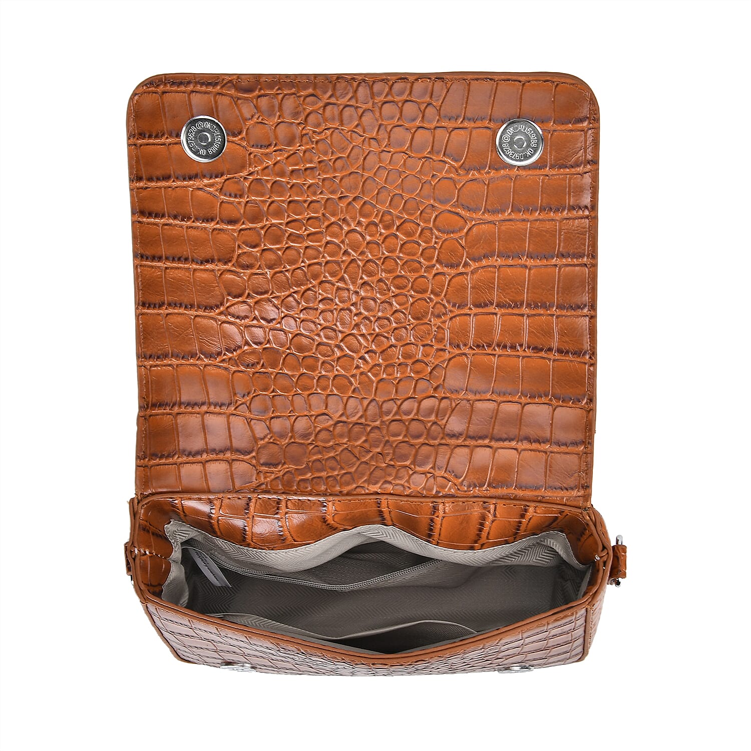 Buy Sivani Brown Crocodile Embossed Faux Leather Crossbody Jacket