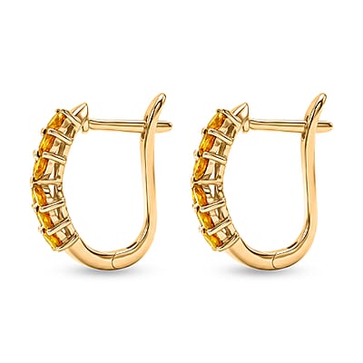 Premium Yellow Sapphire and White Zircon 3.00 ctw Earrings in 18K Vermeil YG Over Sterling Silver