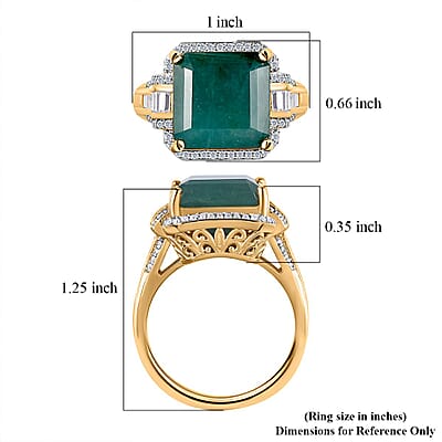 Premium Grandidierite and Moissanite 10.20 ctw Ring in Vermeil Yellow Gold Over Sterling Silver (Size 8.0)
