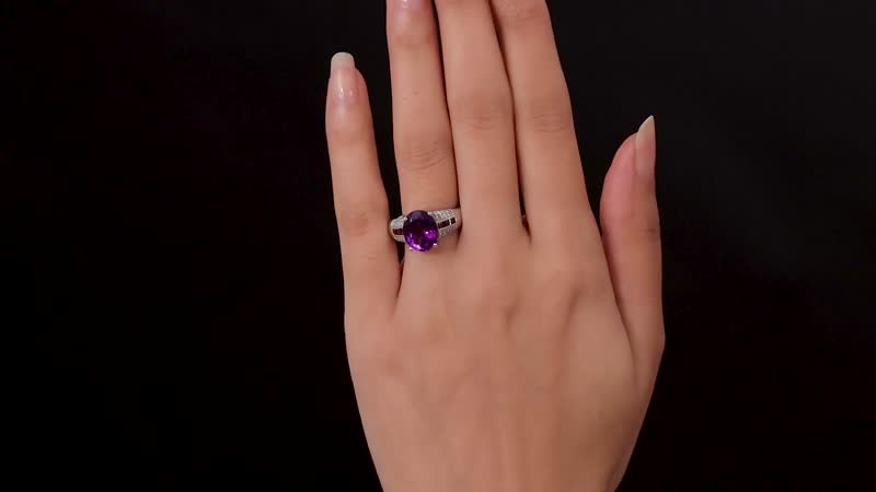 AAA Moroccan Amethyst, Multi Gemstone Ring in Platinum Over Sterling Silver (Size 9.0) (Del. in 10-12 Days) 5.60 ctw