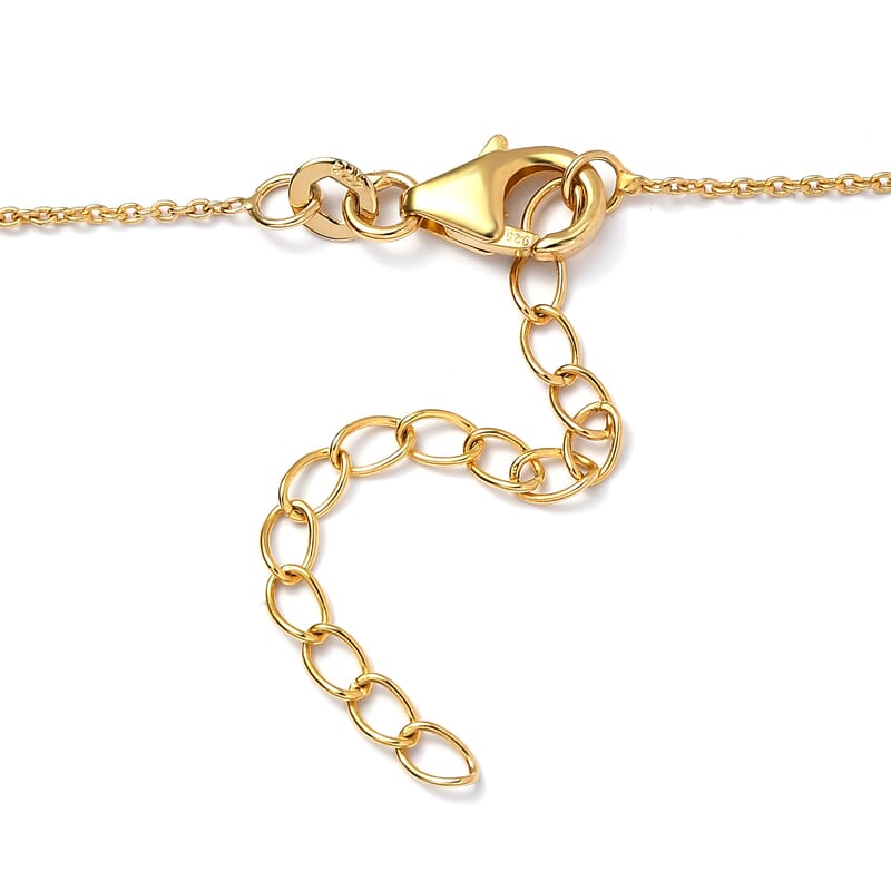 Premium Ruby and White Zircon 0.70 ctw Necklace in 18K Vermeil Yellow Gold Over Sterling Silver 20 Inches