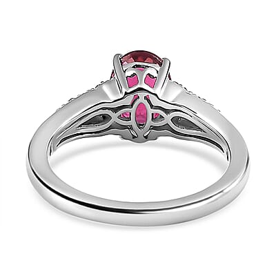 Luxoro 10K White Gold AAA Ouro Fino Rubellite and G-H I2 Diamond Ring (Size 10.0) 1.45 ctw