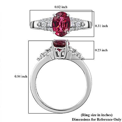 Luxoro 10K White Gold AAA Ouro Fino Rubellite and G-H I2 Diamond Ring (Size 10.0) 1.45 ctw