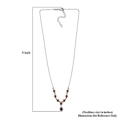 D'Joy Ouro Fino Rubellite and White Zircon Necklace 18-20 Inches in Vermeil YG and Platinum Over Sterling Silver 1.80 ctw