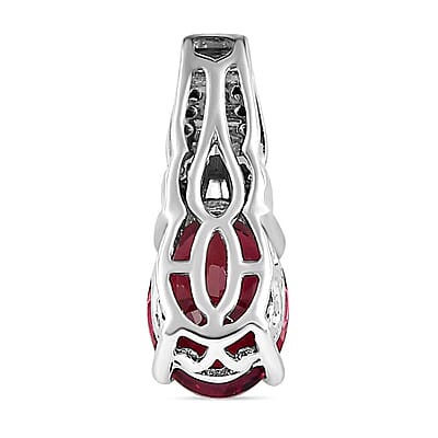 Luxoro 10K White Gold AAA Ouro Fino Rubellite and G-H I2 Diamond Pendant 1.40 ctw