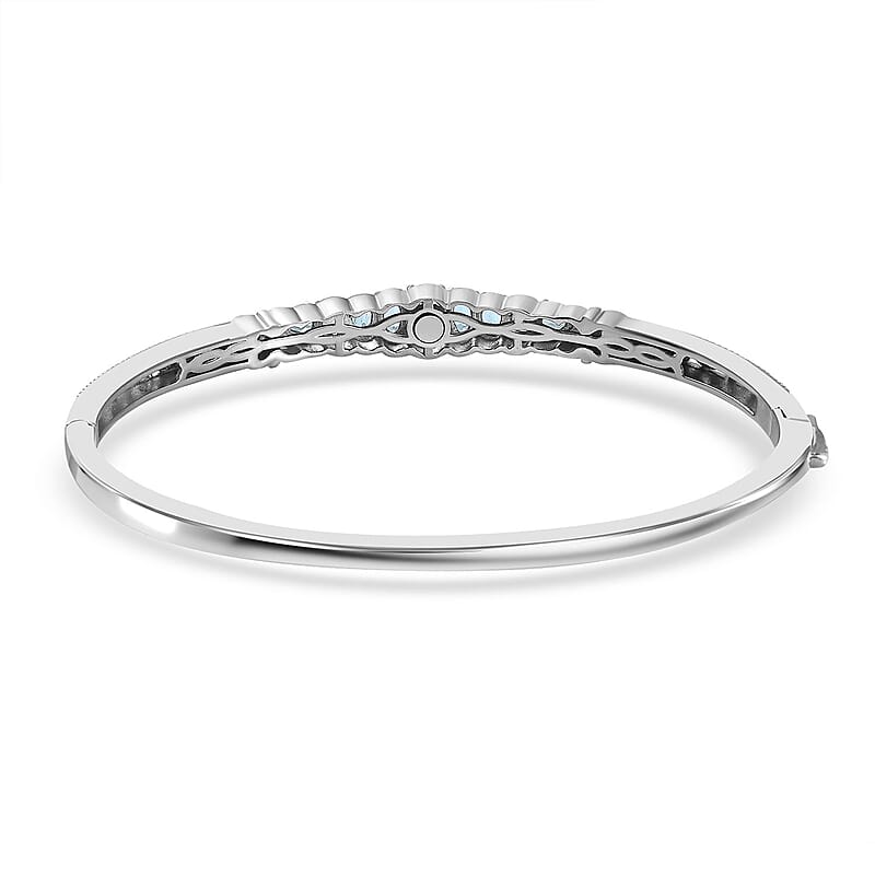 Betroka Blue Apatite Bangle Bracelet 2.00 ctw 14K YG and Platinum Over Copper with Magnet (7.25 In)