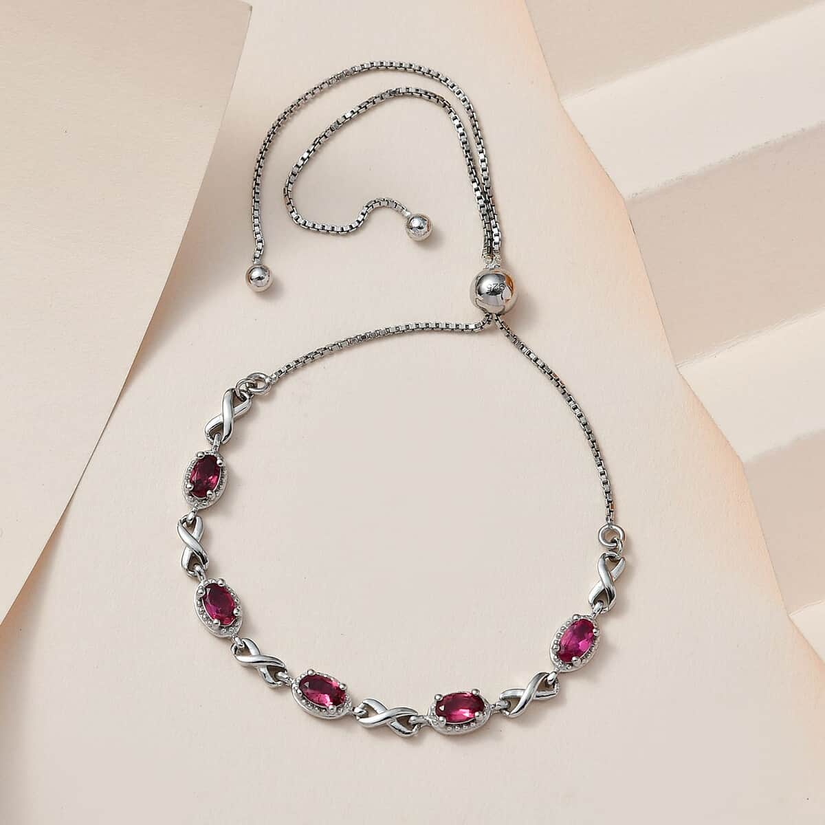 Ouro Fino Rubellite Bolo Bracelet in Platinum Over Sterling Silver 1.15 ctw image number 1