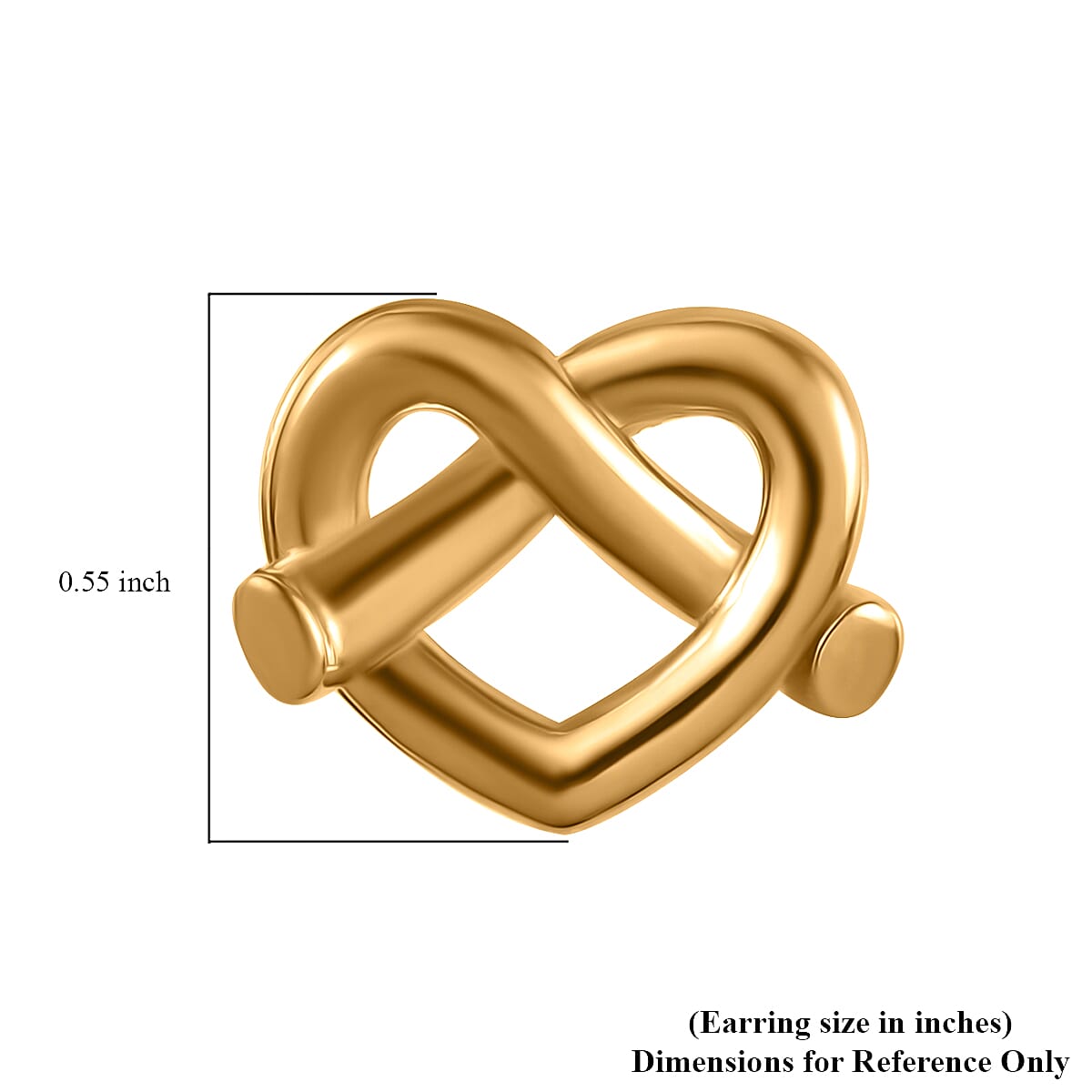 Vermeil Yellow Gold Over Sterling Silver Heart Stud Earrings 4.20 Grams image number 5