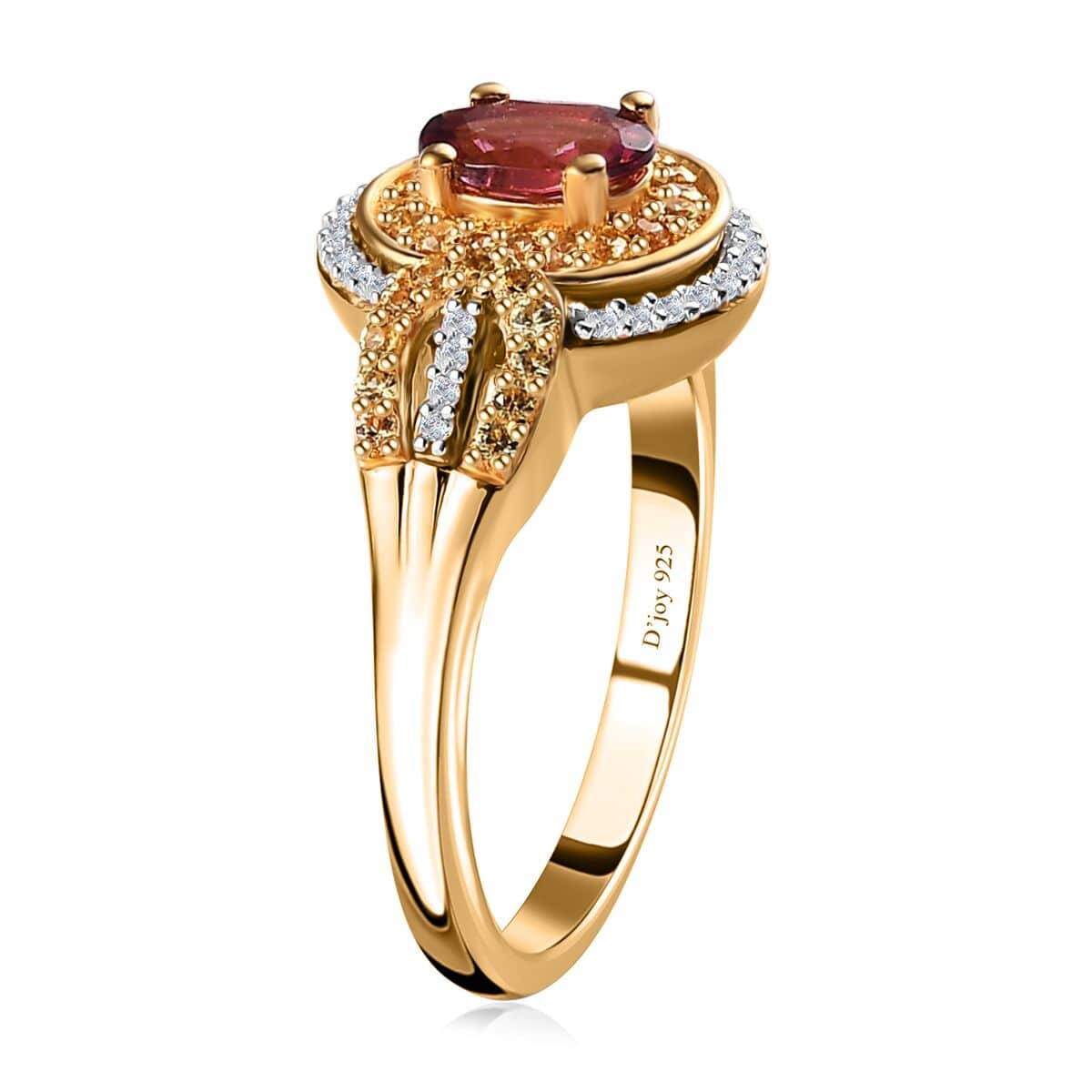 Ouro Fino Rubellite and Multi Gemstone Ring in Vermeil Yellow Gold Over Sterling Silver (Size 6.0) 0.90 ctw image number 3