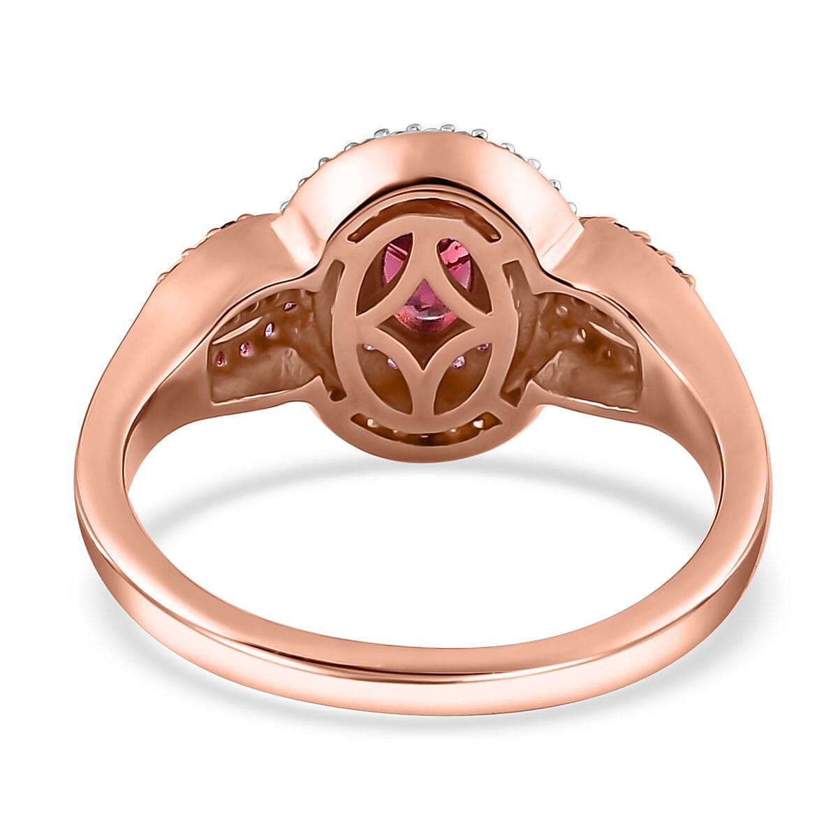 Ouro Fino Rubellite and Multi Gemstone Ring in Vermeil Rose Gold Over Sterling Silver (Size 7.0) 0.90 ctw image number 4