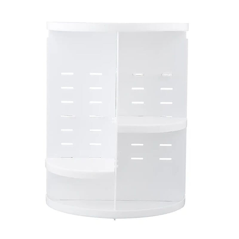White 360 Degree Rotating Adjustable Multi-function Makeup Organizer with Brush Holder