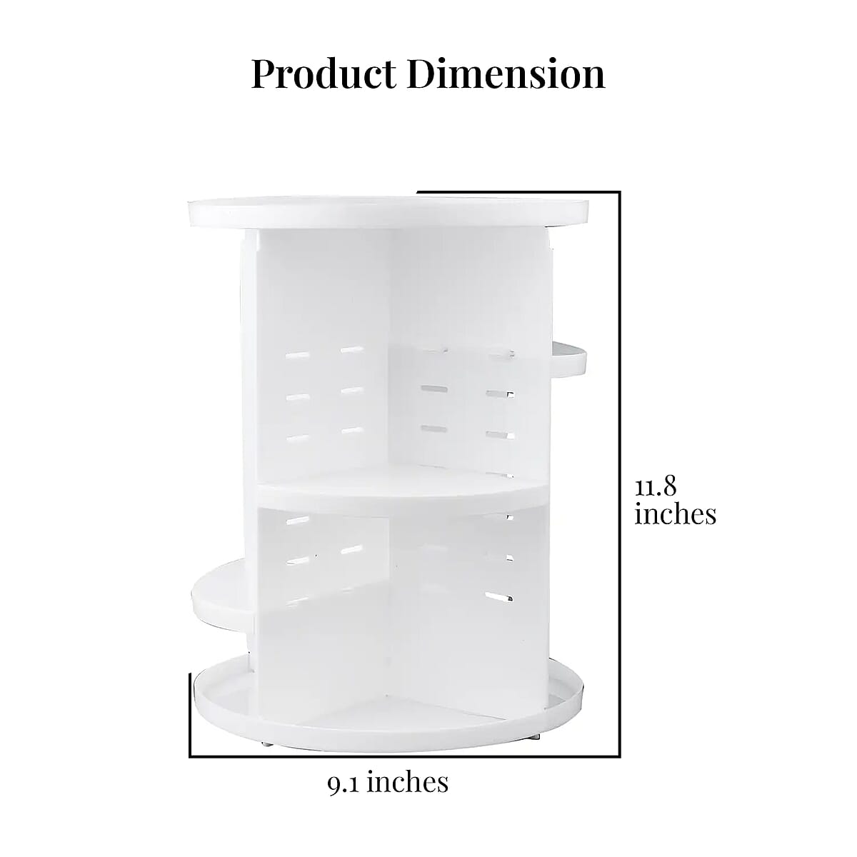 White 360 Degree Rotating Adjustable Multi-function Makeup Organizer with Brush Holder image number 6