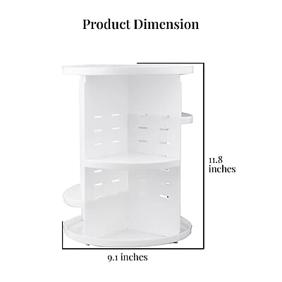 White 360 Degree Rotating Adjustable Multi-function Makeup Organizer with Brush Holder