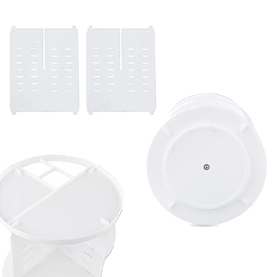 White 360 Degree Rotating Adjustable Multi-function Makeup Organizer with Brush Holder