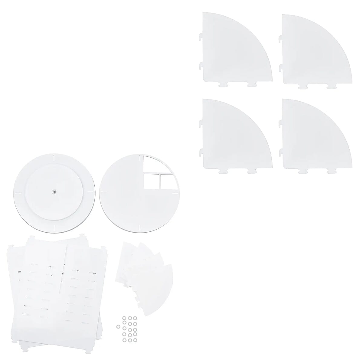 White 360 Degree Rotating Adjustable Multi-function Makeup Organizer with Brush Holder image number 8