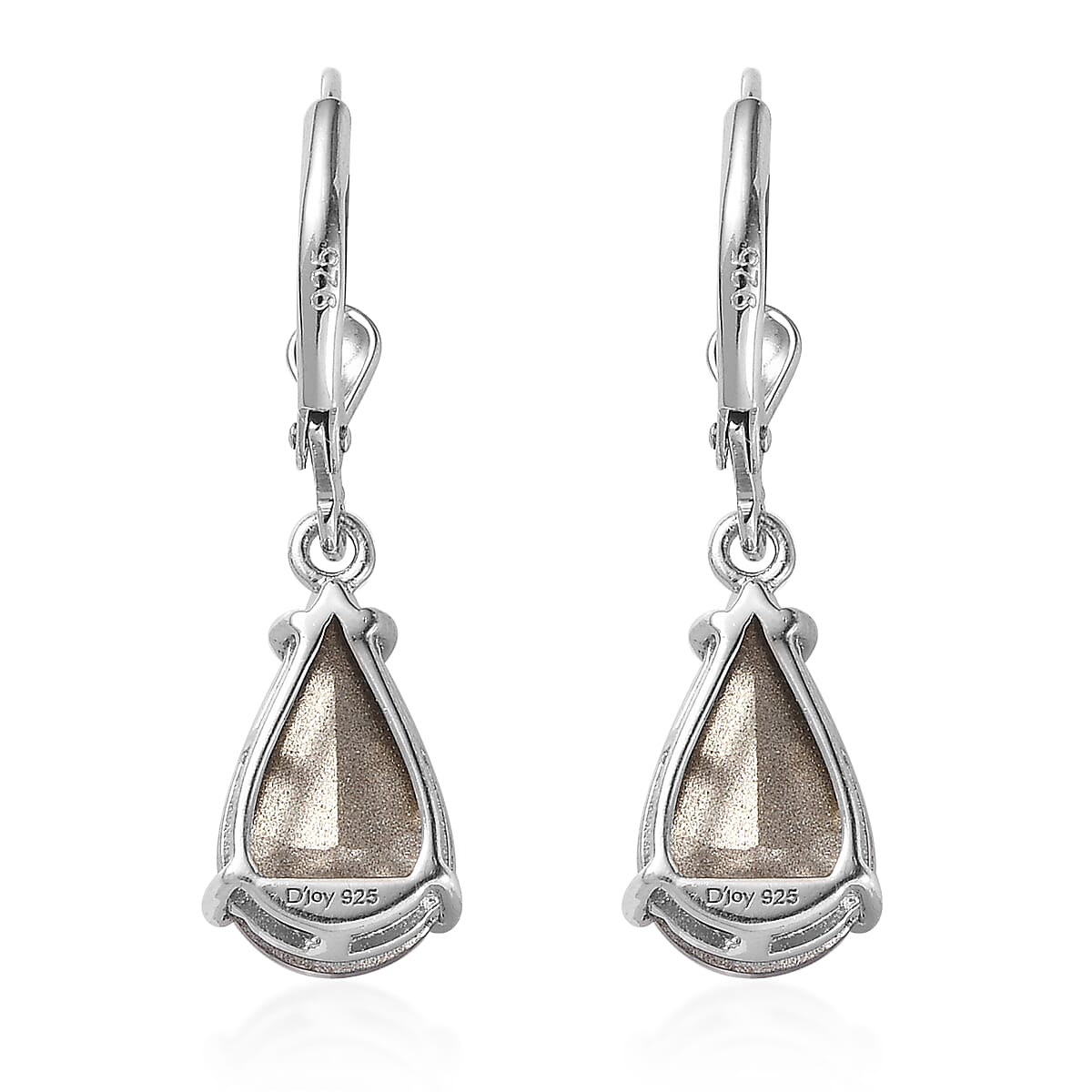 Designer Premium Silver Night Austrian Crystal Solitaire Lever Back Earrings in Platinum Over Sterling Silver