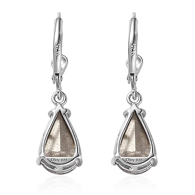 Designer Premium Silver Night Austrian Crystal Solitaire Lever Back Earrings in Platinum Over Sterling Silver