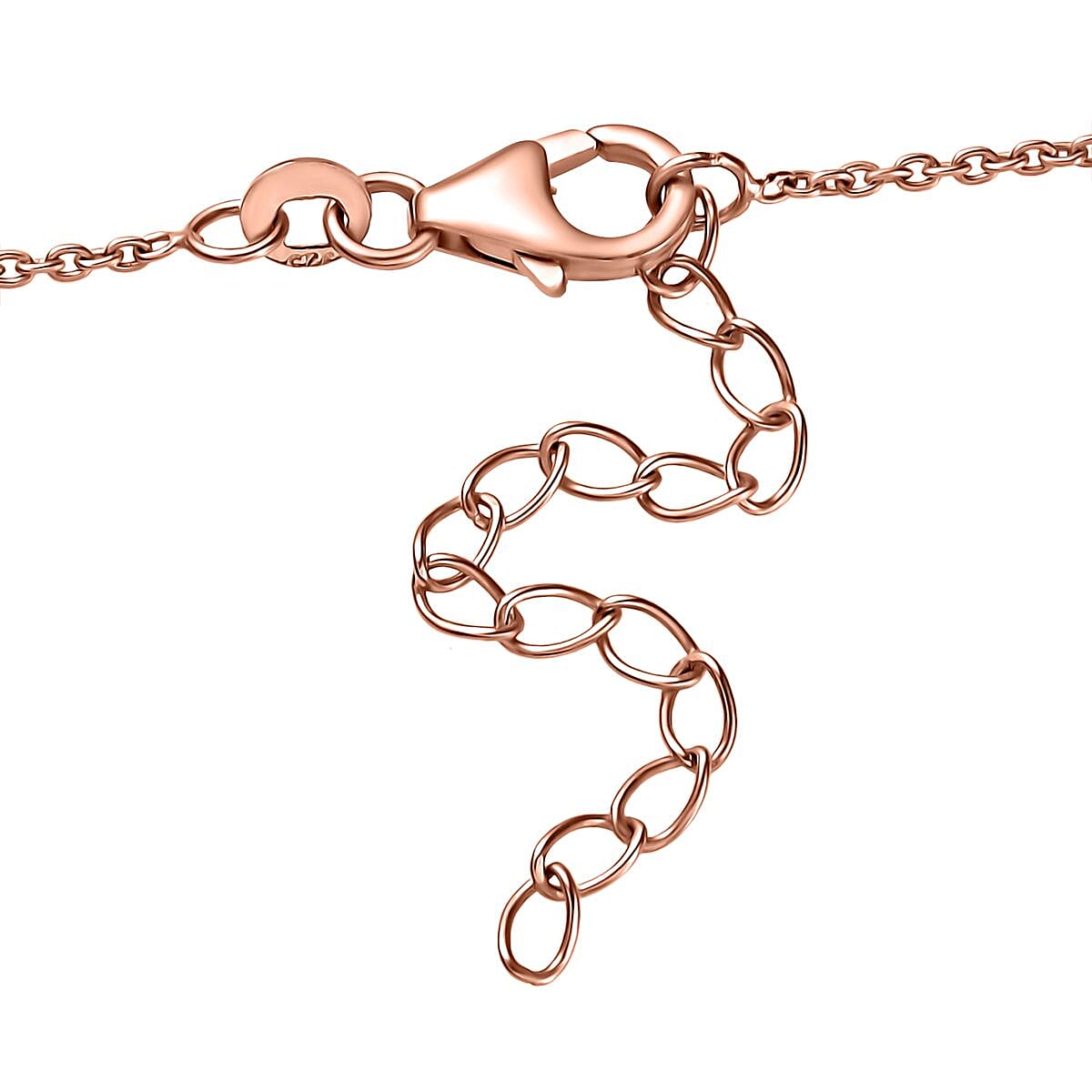 Natural Champagne and White Diamond Butterfly Necklace 18 Inches in Vermeil Rose Gold Over Sterling Silver 0.75 ctw