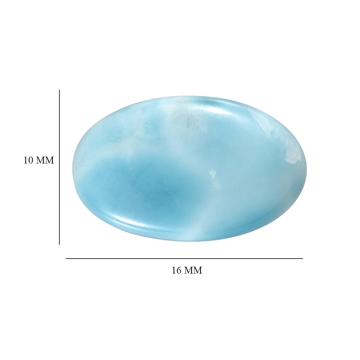 AAA Larimar (Ovl 16x10 mm) 7.15 ctw Loose Gemstone