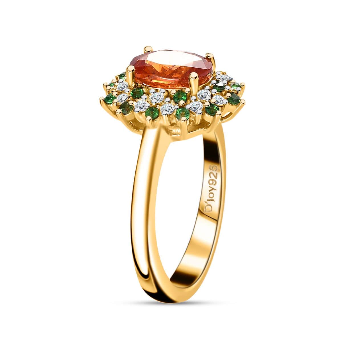 AAA Tanzania Spessartite Garnet and Multi Gemstone Floral Ring in Vermeil Yellow Gold Over Sterling Silver (Size 10.0) 2.40 ctw image number 3