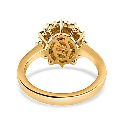 AAA Tanzania Spessartite Garnet and Multi Gemstone Floral Ring in Vermeil Yellow Gold Over Sterling Silver (Size 10.0) 2.40 ctw