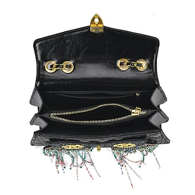 Luyitechuanqi Life Style Black Owl Shape Faux Leather Crossbody Bag with Shoulder Strap