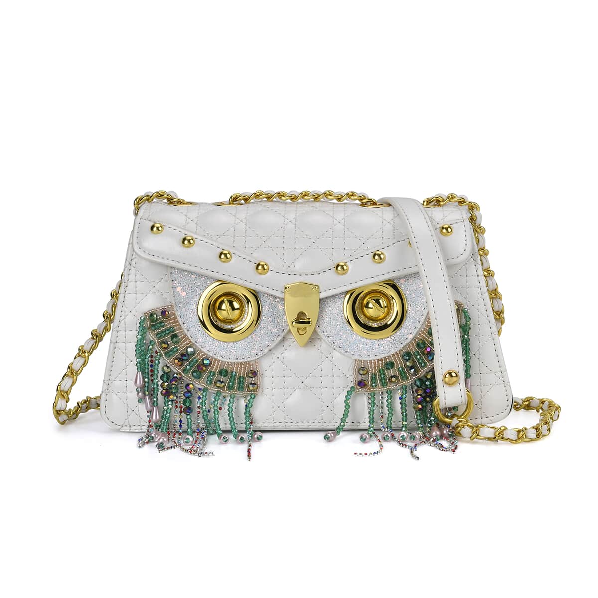 Luyitechuanqi Life Style White Owl Shape Faux Leather Crossbody Bag with Shoulder Strap image number 0