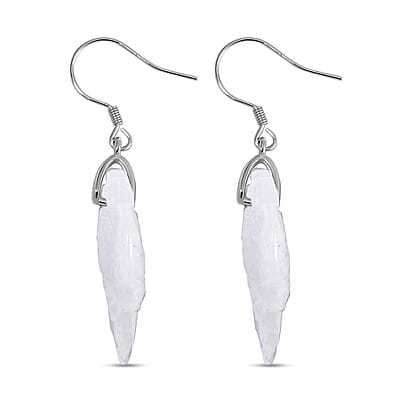 Natural Jade Carved Butterfly Earrings in Rhodium Over Sterling Silver 62.00 ctw