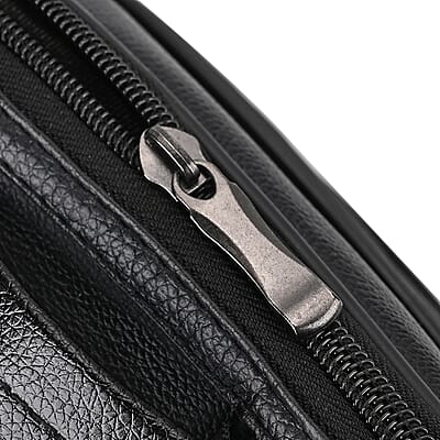 Genuine Leather Men's Crossbody Bag with Croc-Embossed Pattern Flap