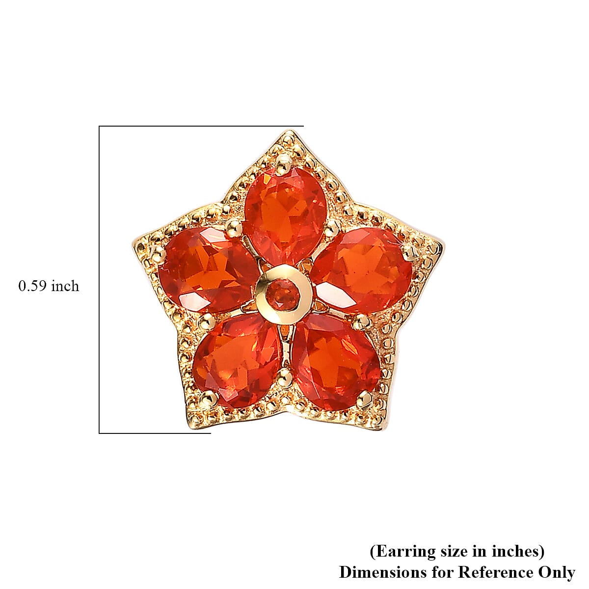 AAAA Crimson Fire Opal 2.35 ctw Hoop Earrings in 18K Vermeil Yellow Gold Over Sterling Silver