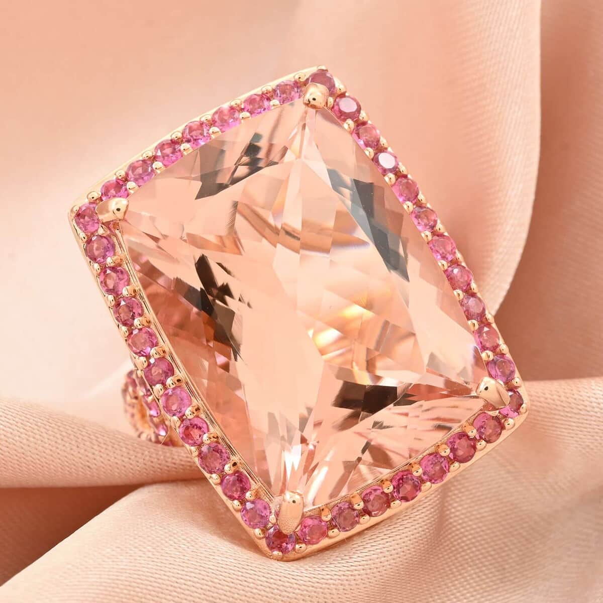 Luxoro 14K Rose Gold Marropino Morganite and Morro Redondo Pink Tourmaline Ring (Size 7.0) 21.80 ctw image number 1