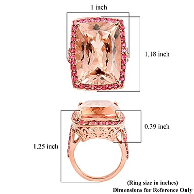 Luxoro 14K Rose Gold Marropino Morganite and Morro Redondo Pink Tourmaline Ring (Size 7.0) 21.80 ctw