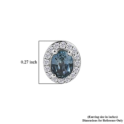Premium Montana Sapphire and White Zircon 1.20 ctw Earrings in 18K Vermeil Yellow Gold Over Sterling Silver