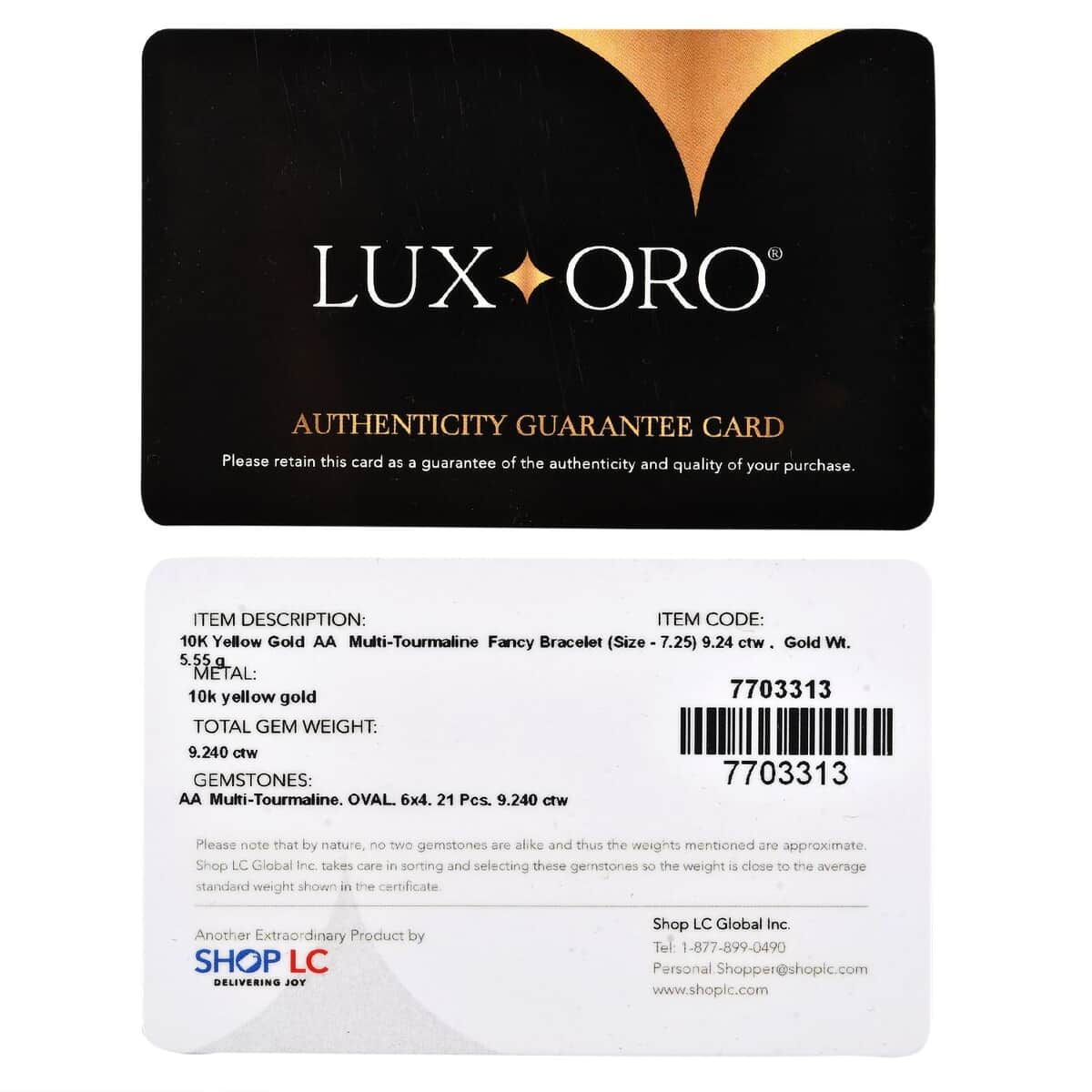 Luxoro 10K Yellow Gold Premium Multi-Tourmaline Link Bracelet (7.25 In) 9.15 ctw image number 5
