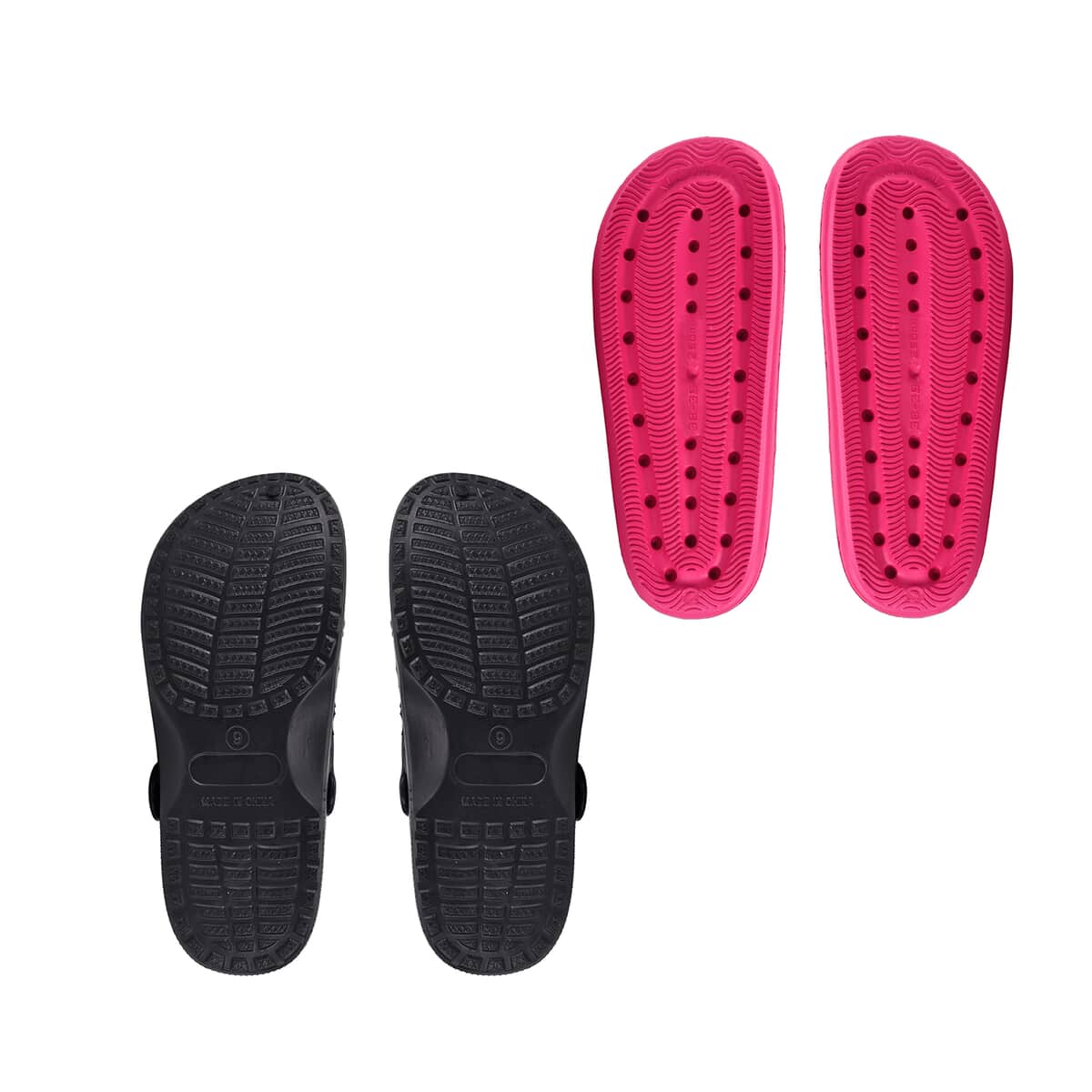Set of 2 Softness and Flexibility EVA Pink Sandal & Black Clog (Size 38-39, 7) image number 3