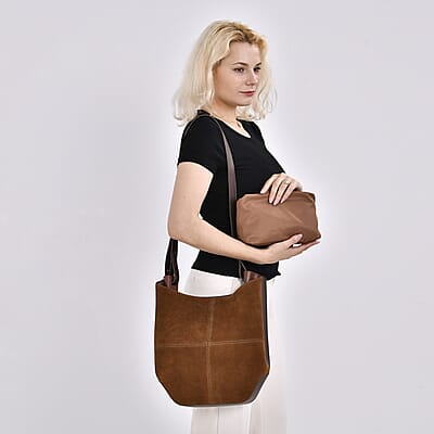 Italy Retro Noble Collection Dark Coffee Genuine Leather Hobo Shoulder Bag with Shoulder Strap