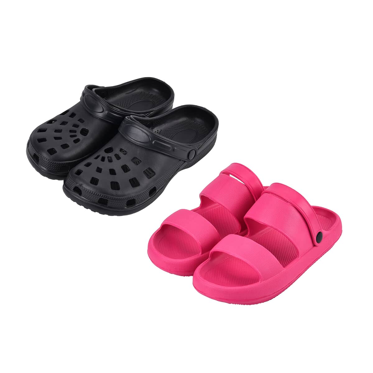 Women’s Set of 2 EVA Pink Sandal and Black Clog – Size 8 image number 0