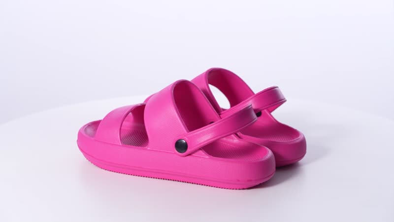 Set of 2 Softness and Flexibility EVA Pink Sandal & Black Clog (Size 38-39, 7)