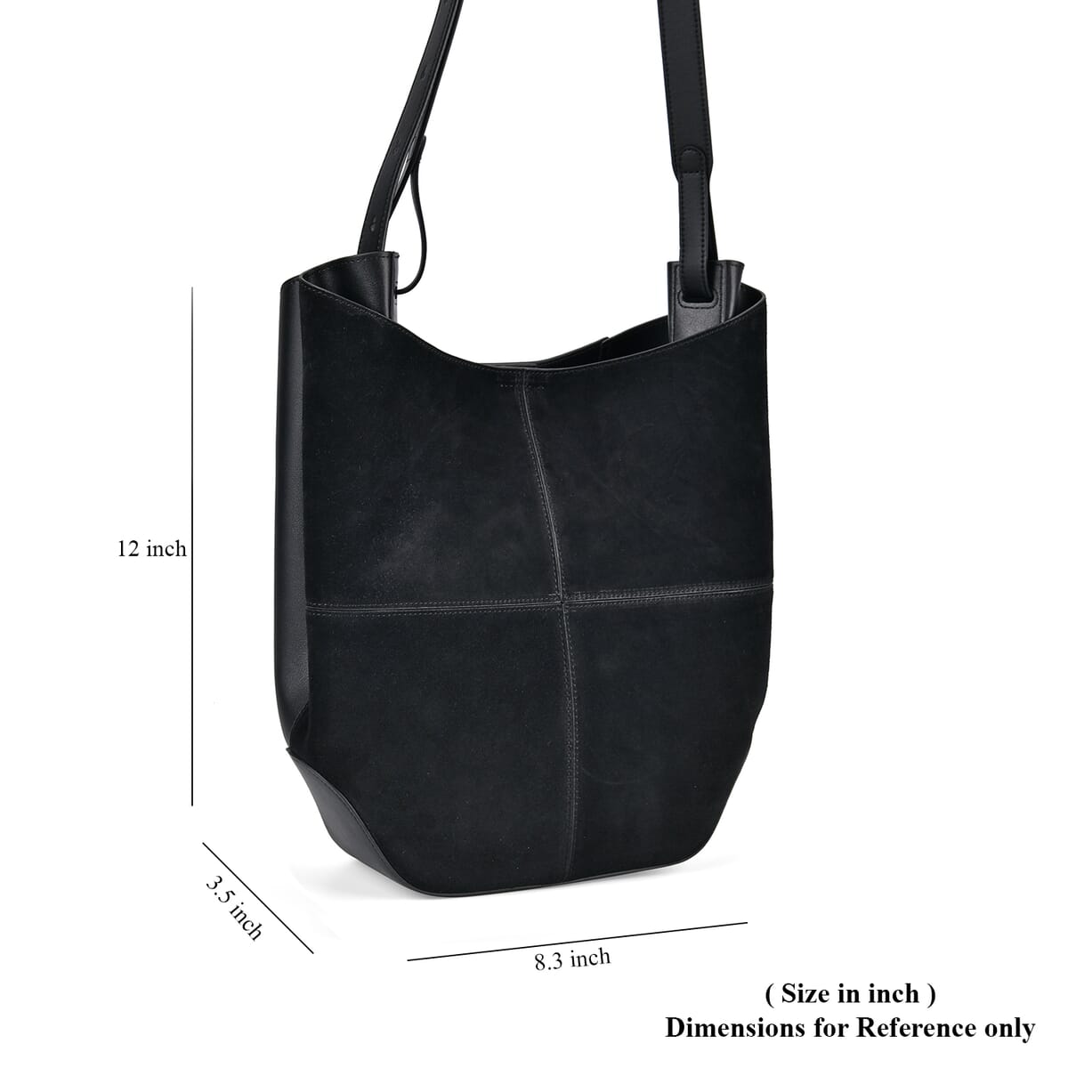 Italy Retro Noble Collection Black Genuine Leather Hobo Shoulder Bag with Shoulder Strap image number 6