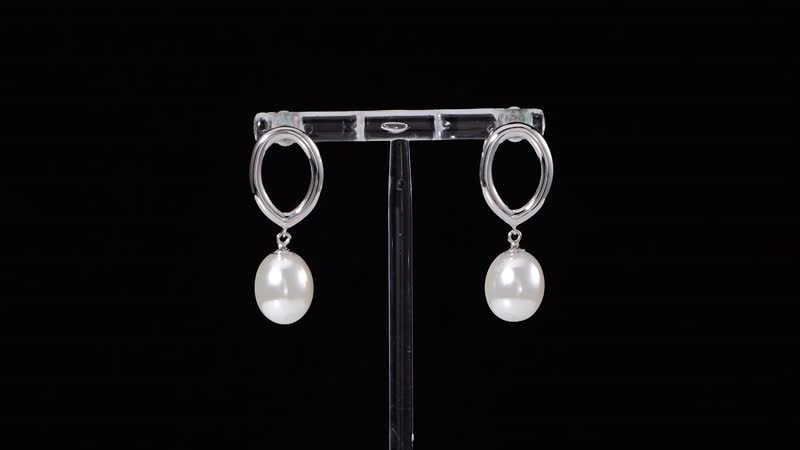 Shell Pearl Drop Earrings in terling Silver