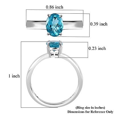 Premium Madagascar Paraiba Apatite Solitaire Ring in Platinum Over Sterling Silver (Size 10.0) 1.40 ctw