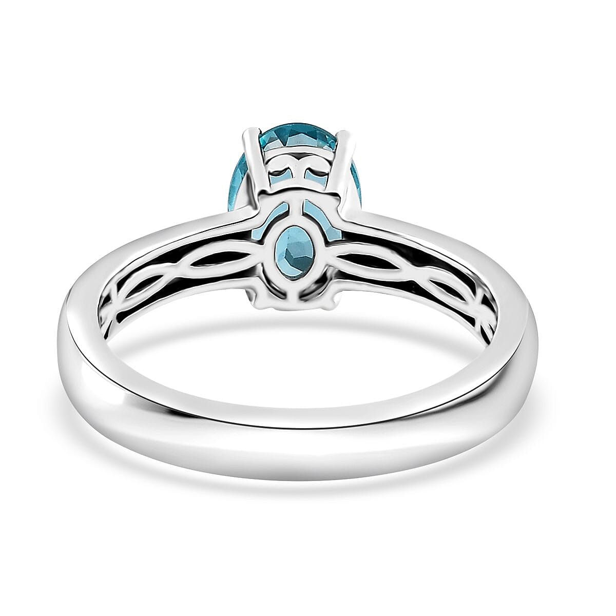 Premium Madagascar Paraiba Apatite Solitaire Ring in Platinum Over Sterling Silver (Size 7.0) 1.40 ctw image number 4