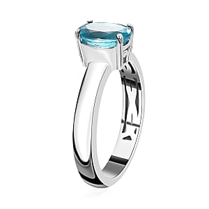 Premium Betroka Blue Apatite Solitaire Ring in Platinum Over Sterling Silver (Size 8.0) 1.40 ctw