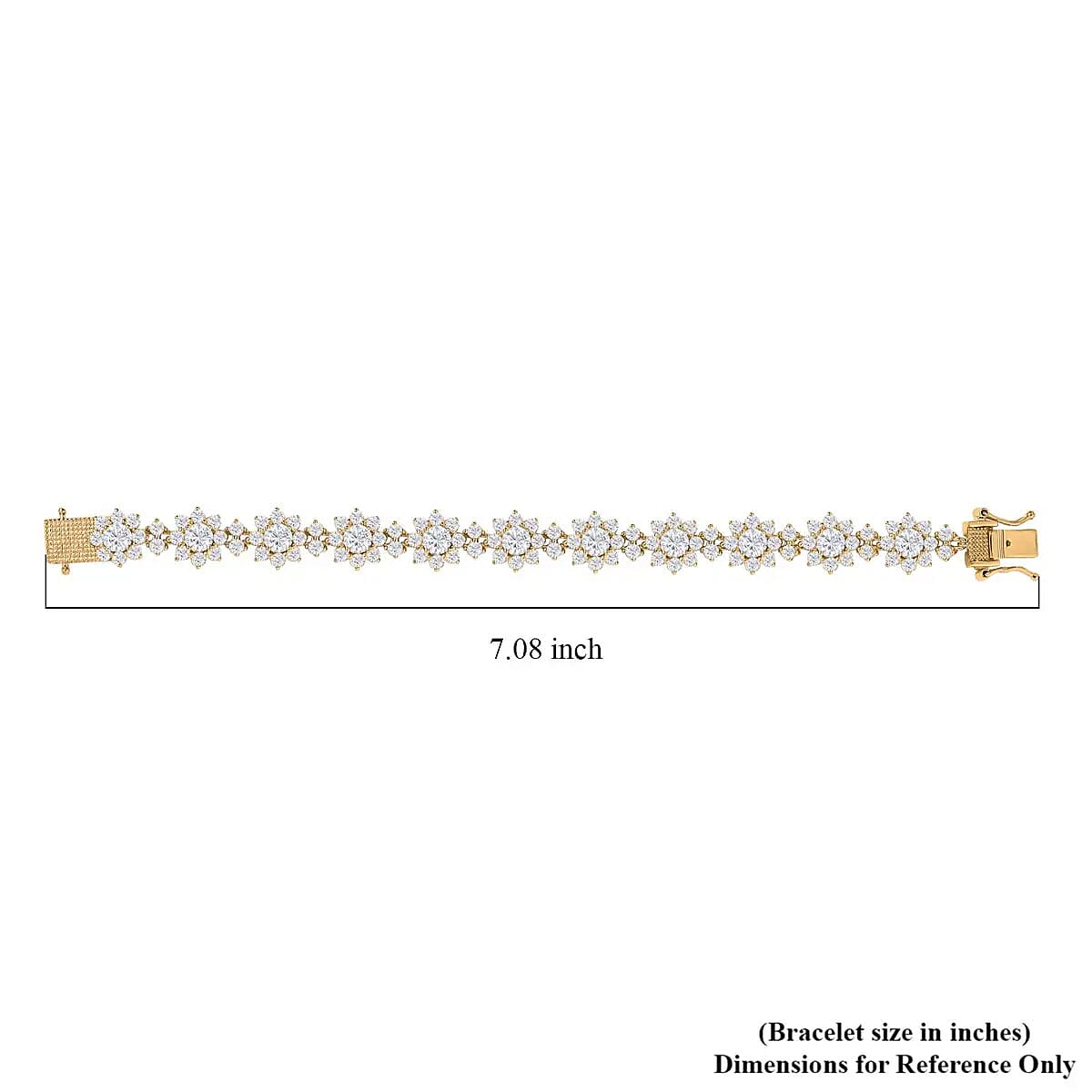 Doorbuster D'Joy Moissanite Floral Bracelet in 18K Vermeil Yellow Gold Over Sterling Silver, Moissanite Jewelry, Birthday Anniversary Gift For Her (6.50 In) 10.60 ctw image number 6