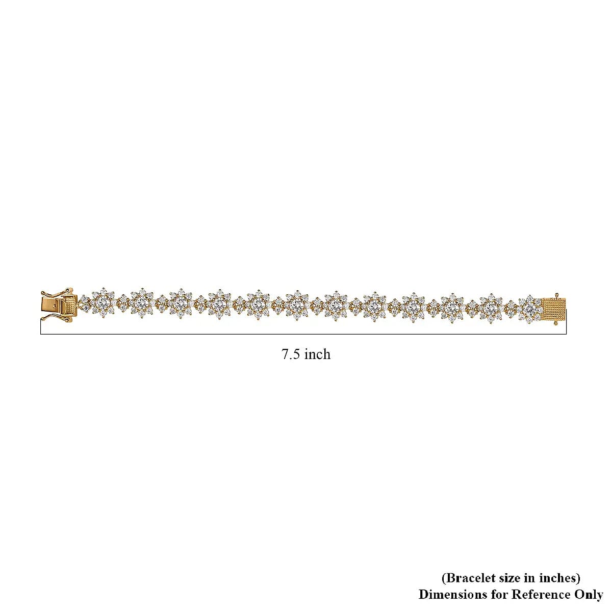 Doorbuster D'Joy Moissanite 12.30 ctw Floral Bracelet in 18K Vermeil Yellow Gold Over Sterling Silver (7.25 In) image number 6