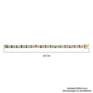 Ethiopian Welo Opal and Multi-Tourmaline 8.96 ctw Fancy Bracelet in Vermeil Yellow Gold Over Sterling Silver (7.5 In) (14.66 g)
