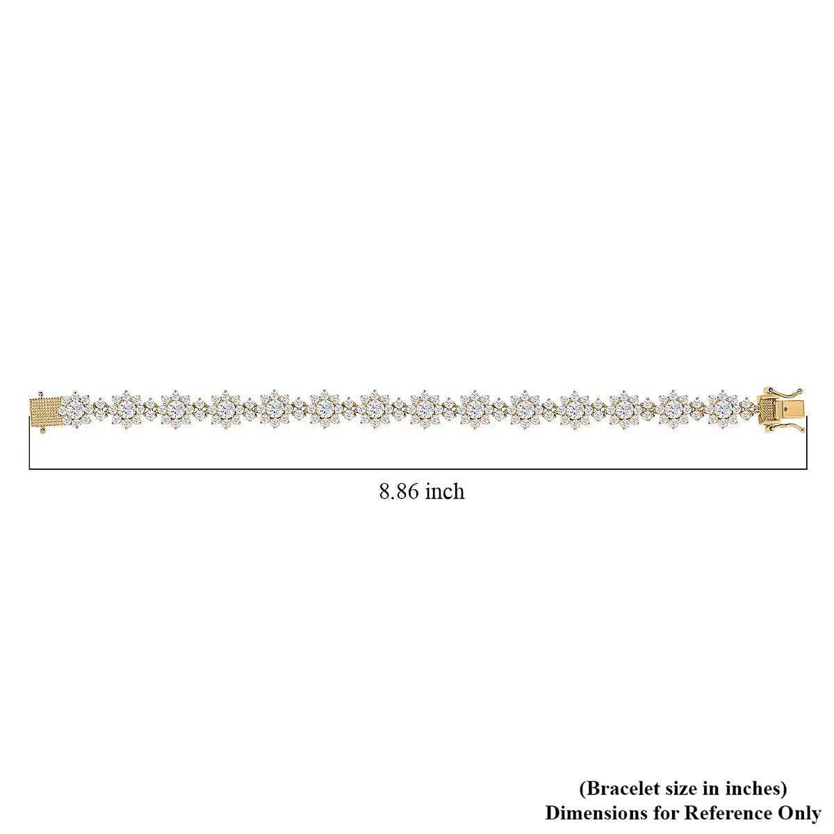  D'Joy Moissanite Floral Bracelet in 18K Vermeil Yellow Gold Over Sterling Silver, Moissanite Jewelry, Birthday Anniversary Gift For Her (8.00 In) 13.35 ctw image number 6