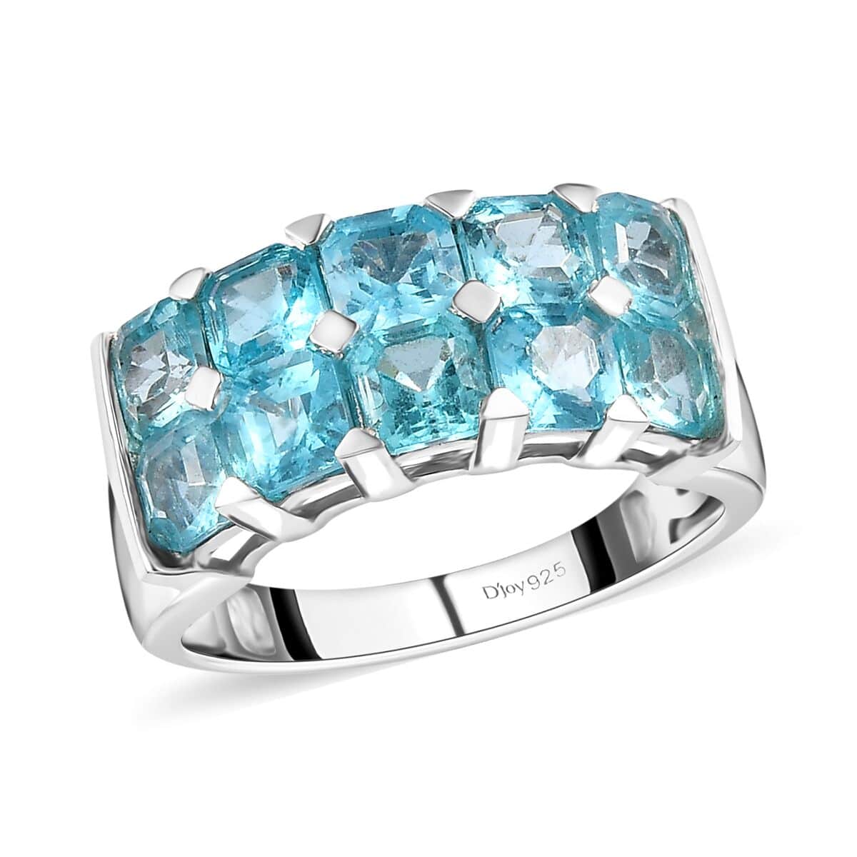 Madagascar Paraiba Apatite Ring in Platinum Over Sterling Silver (Size 10.0) 3.65 ctw image number 0