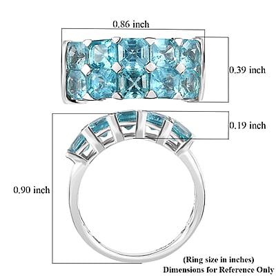 Madagascar Paraiba Apatite Ring in Platinum Over Sterling Silver (Size 10.0) 3.65 ctw